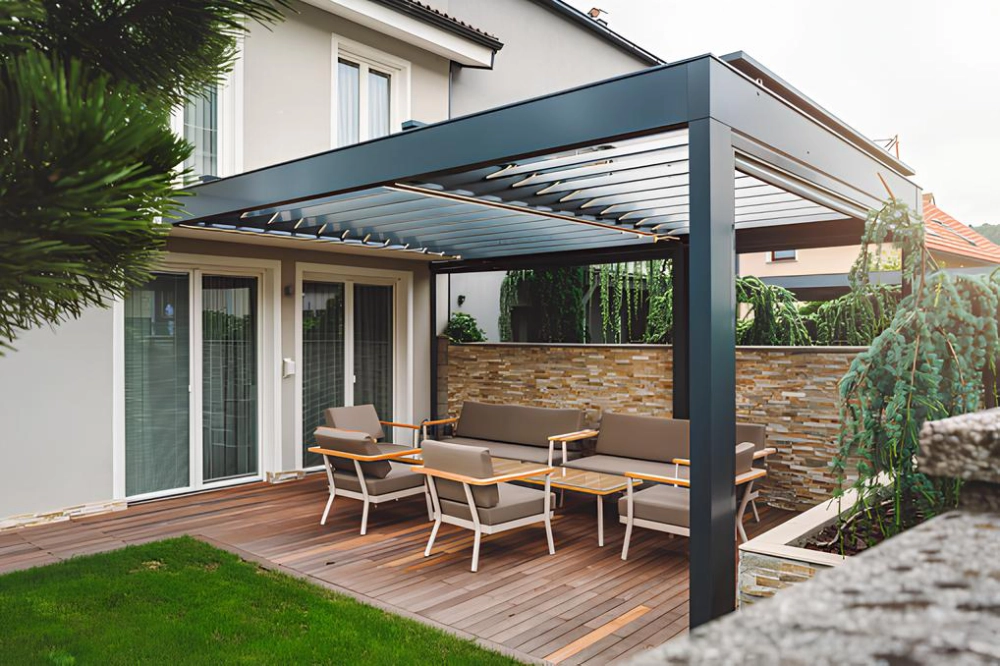 Attached pergola
